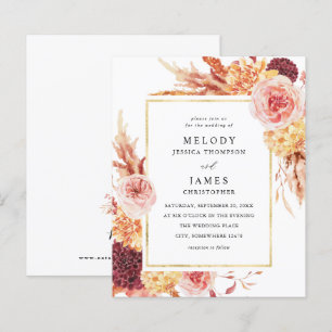 Golden Burgundy Blush Pink Floral Wedding 2