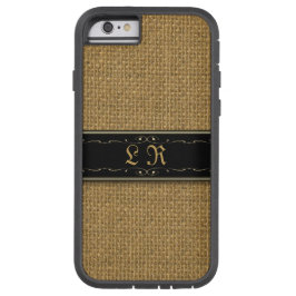 Golden Burlap iPhone 6 Custom Monogram Case