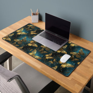 Golden Butterflies Desk Mat Schreibtischunterlage