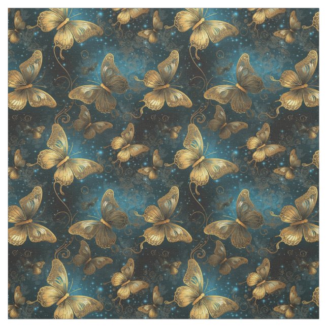 Golden Butterflies Fabric Stoff (Muster)