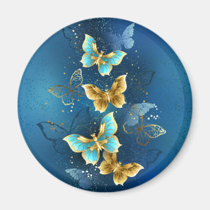 Golden butterflies magnet
