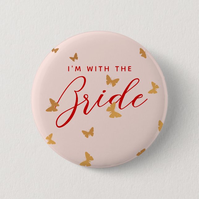 GOLDEN BUTTERFLIES WEDING BUTTON (Vorderseite)