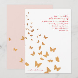 GOLDEN BUTTERFLIES WEDING EINLADUNG