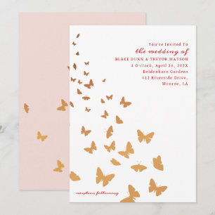 GOLDEN BUTTERFLIES WEDING EINLADUNG