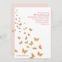 GOLDEN BUTTERFLIES WEDING EINLADUNG