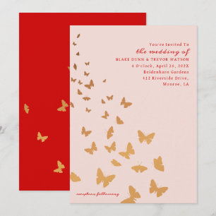 GOLDEN BUTTERFLIES WEDING EINLADUNG