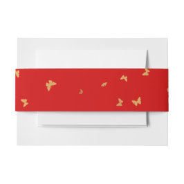 GOLDEN BUTTERFLIES WEDING EINLADUNGSBANDEROLE