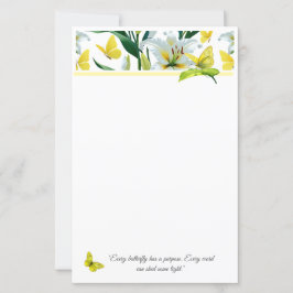 Golden Butterfly auf Lilies - Vivid Stationery