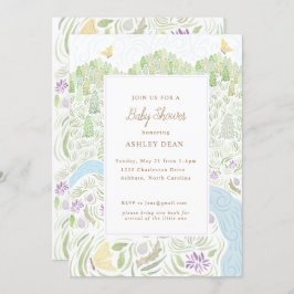 Golden Butterfly Baby Dusche Einladung