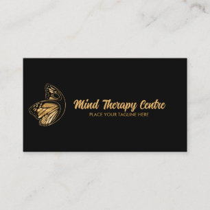 Golden Butterfly Body Silhouette Business Card Visitenkarte
