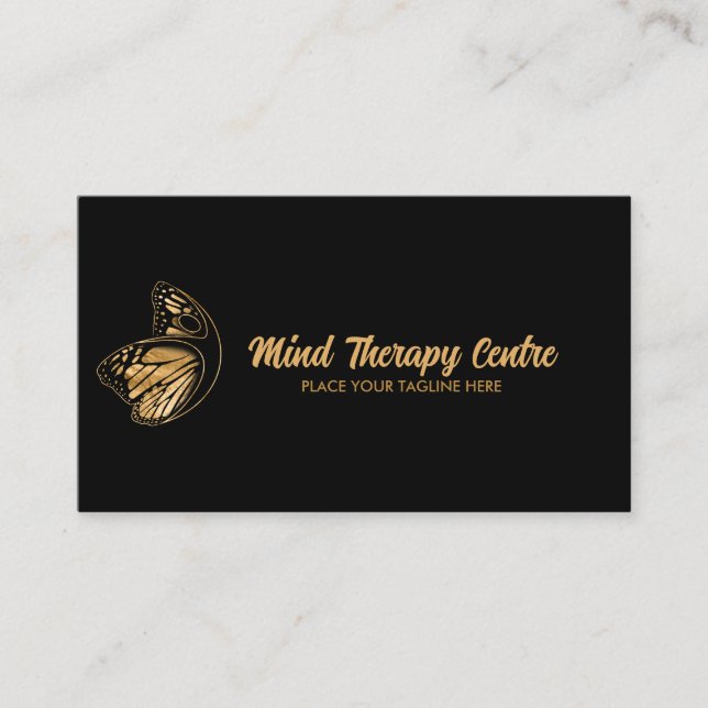Golden Butterfly Body Silhouette Business Card Visitenkarte (Vorderseite)
