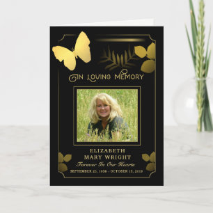 Golden Butterfly Danke Foto Sympathy Card