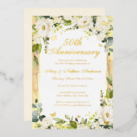 Golden Butterfly Floral 50. Hochzeitstag