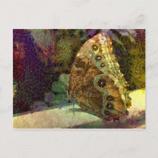 Golden Butterfly, Klimt, Kunst, Schmetterlingskuns Postkarte (Vorderseite)