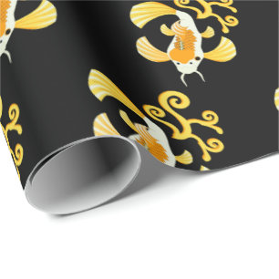 Golden Butterfly Koi Schwimmen Geschenkpapier