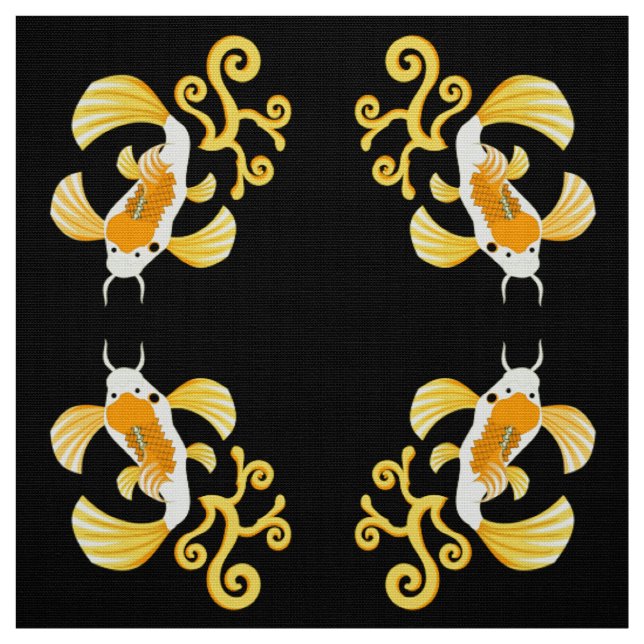 Golden Butterfly Koi Schwimmen Stoff (Muster)