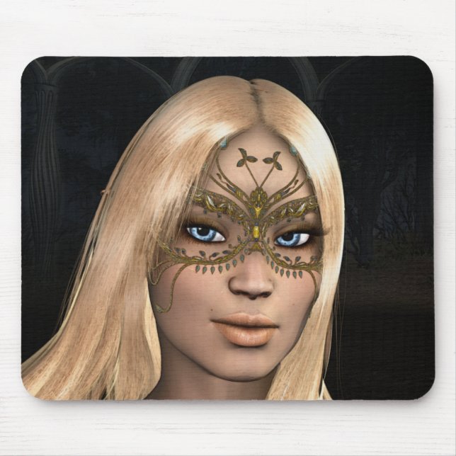 Golden Butterfly Masked Faiasy Fantasy Mouse Pad Mousepad (Vorne)
