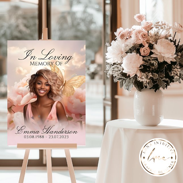 Golden Butterfly Memorial Begrüßungszeichen Poster (Von Creator hochgeladen)