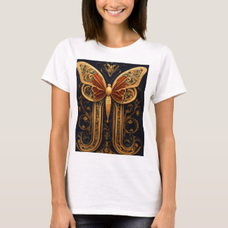 "Golden Butterfly Printed T - Shirt - Stilvoll & e