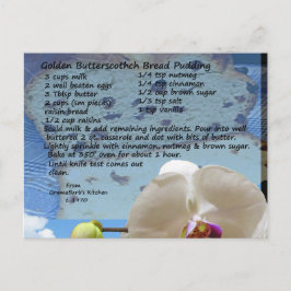 Golden Butterscotch Brot Pudding Rezept Postkarte
