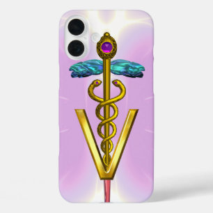GOLDEN CADUCEUS VETERINÄRSYMBOL Hellrosa Lilac iPhone 16 Plus Hülle
