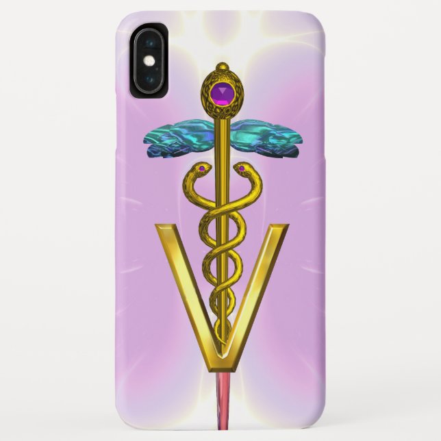 GOLDEN CADUCEUS VETERINÄRSYMBOL Hellrosa Lilac Case-Mate iPhone Hülle (Rückseite)