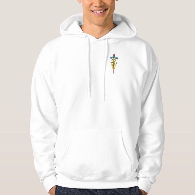 GOLDEN CADUCEUS VETERINÄRSYMBOL HOODIE (Vorderseite)