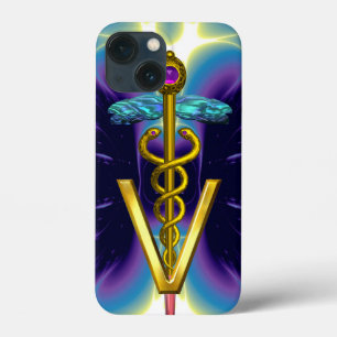 GOLDEN CADUCEUS VETERINÄRSYMBOL / Lila blau Case-Mate iPhone Hülle