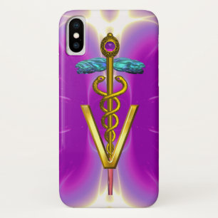 GOLDEN CADUCEUS VETERINÄRSYMBOL / Pink Fuchsia Case-Mate iPhone Hülle