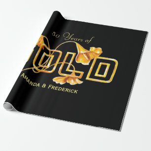 Golden Calla Lily 50. Hochzeit Anniversary Custom Geschenkpapier