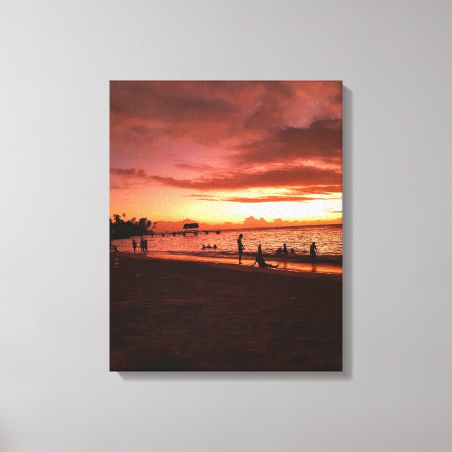 Golden Caribbean Sunset Canvas Print Leinwanddruck (Vorderseite)