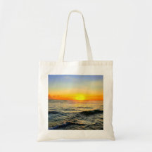 Golden Caribbean Sunset - Coastal Vibes Tote Bag