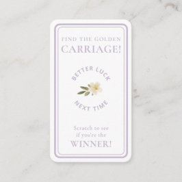 Golden Carriage Scratch-Off | Lavender Non-Winner Visitenkarte