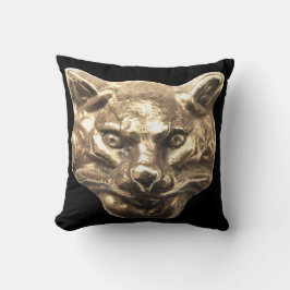 Golden Cat – goldene Katze – vergoldeter Kater Kissen