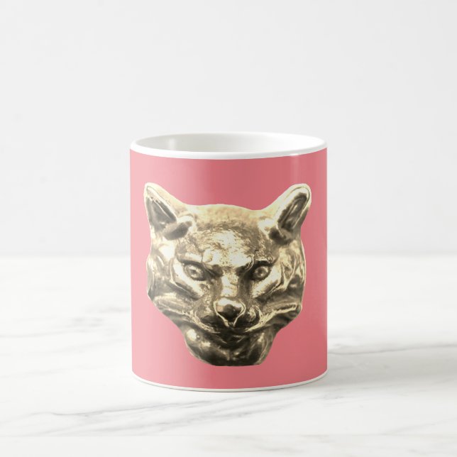 Golden Cat – Vergoldete Katze Goldener Kater Kaffeetasse (Mittel)