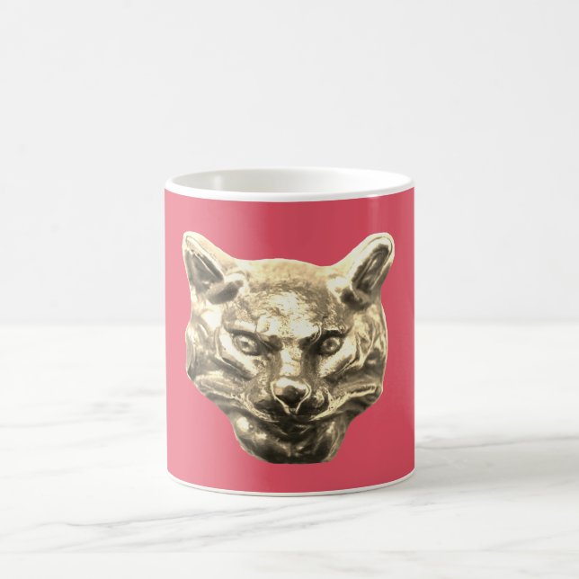 Golden Cat – Vergoldete Katze Goldener Kater Kaffeetasse (Mittel)