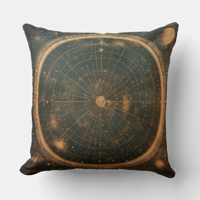 Golden Celestial Star Map (2) Kissen (Vorderseite)