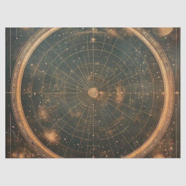 Golden Celestial Star Map (2) Seidenpapier (Vorderseite)