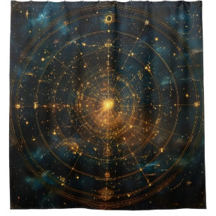 Golden Celestial Star Map (3) Duschvorhang