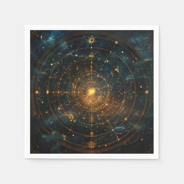 Golden Celestial Star Map (3) Serviette (Vorderseite)