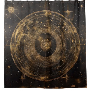 Golden Celestial Star Map (5) Duschvorhang