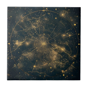 Golden Celestial Star Map (5) Fliese