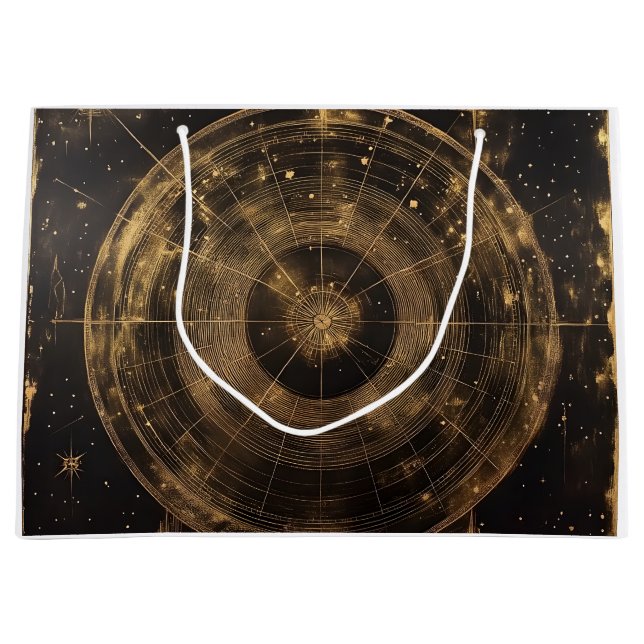 Golden Celestial Star Map (5) Große Geschenktüte (Vorderseite)