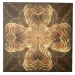 Golden Celtic Cross II Muster Keramik Tile Fliese