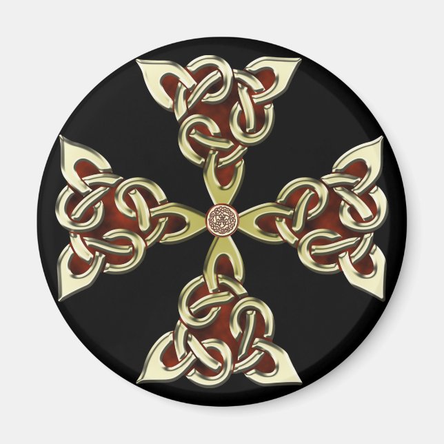 Golden Celtic Cross Magnet (Vorne)