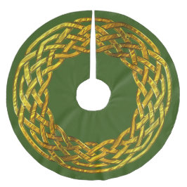 Golden Celtic Knot Tree Skirt Polyester Weihnachtsbaumdecke