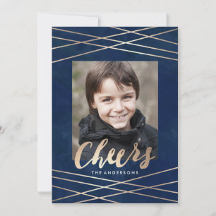 Golden Cheer Wird Holiday Foto Card Feiertagskarte