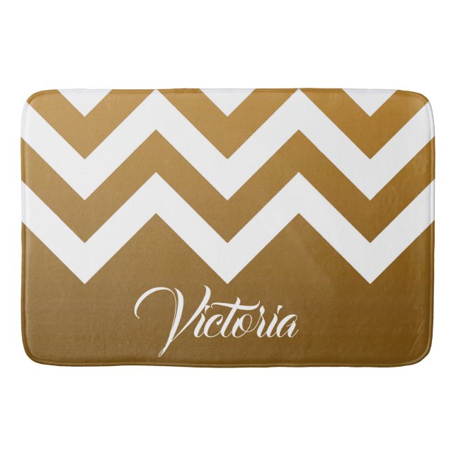 Golden Chevrons Badematte (Vorderseite)