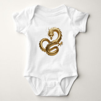 Golden Chinese Dragon Art | Mythical Creature Fant Baby Strampler