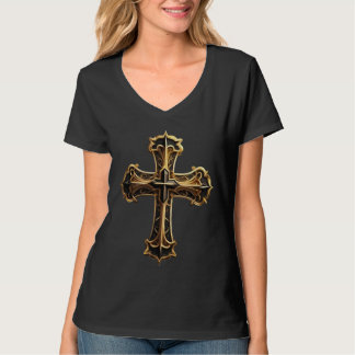 Golden Christ Cross T-Shirt